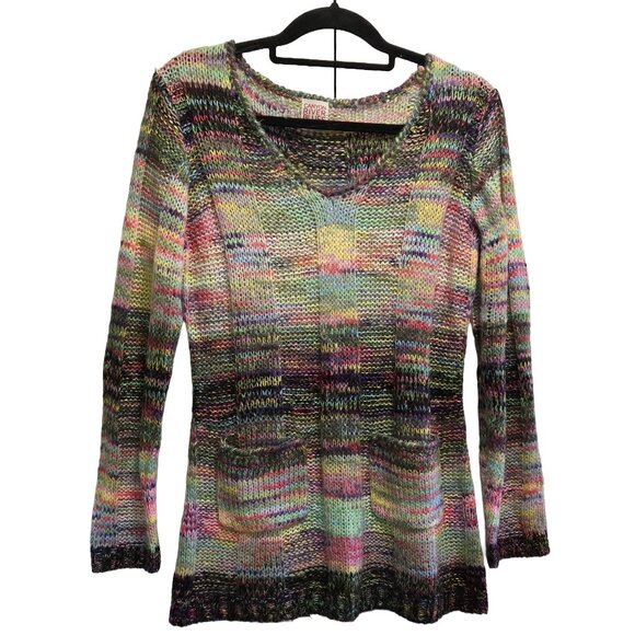 EUC CANYON RIVER BLUES KNITTED V-NECK PULLOVER MULTICOLOR SWEATER SM/MED? - Picture 1 of 9